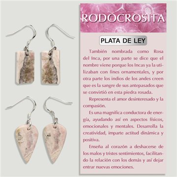 RHODOCROSITE. Silver hippie earrings. Assorted shapes