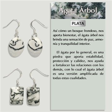 TREE AGATE. Silver hippie earrings. Assorted shapes