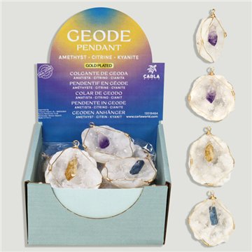 GEODE Pendant. Geode pendant with mineral point