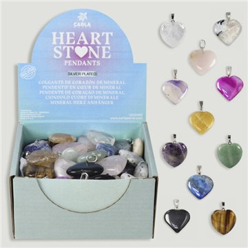 HEART STONE. Silver-plated heart pendant