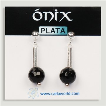 Brincos em PRATA. Ônix. Formas variadas