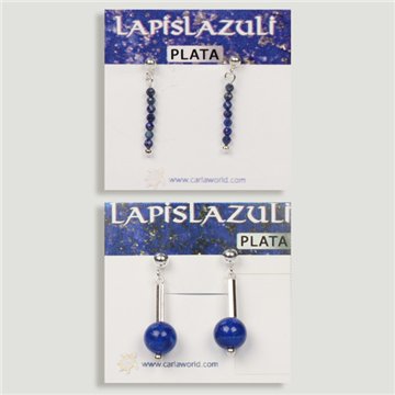 Brincos em PRATA. Lápis-lazúli. Formas variadas