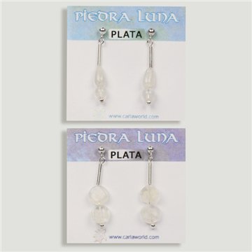 Brincos em PRATA. Pedra da Lua. Formas variadas