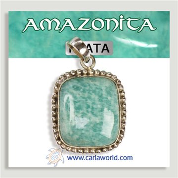 Pendente em prata amazonita. A partir de 9gr. (PREÇO POR RELVA)