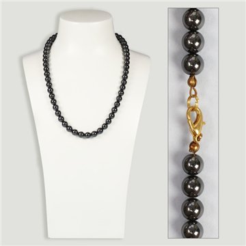 Hematite Necklace. 8 mm ball