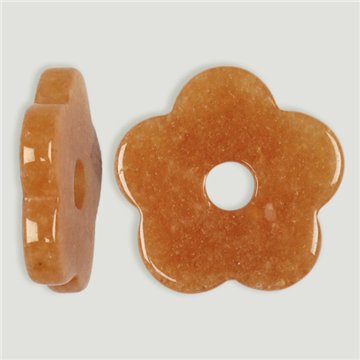Pendentif fleur. Calcite orange. 25 mm