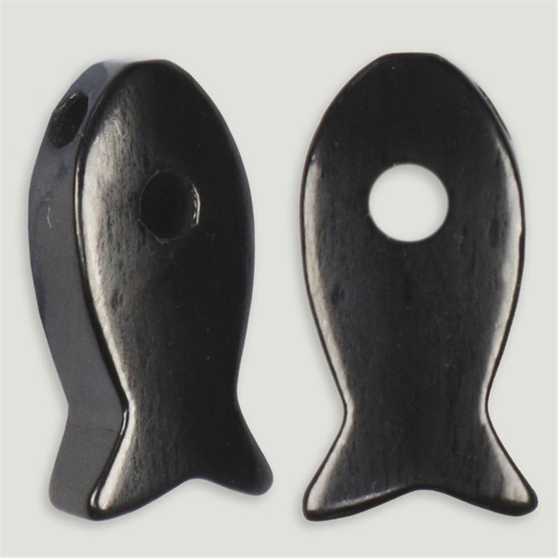 Flatfish pendant. Jet. 10 x 21 mm. Flatfish pendant. Jet. 10 x 21 mm.