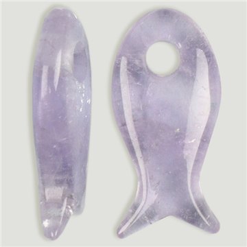 Colgante pez plano. Amatista. 10X21 mm