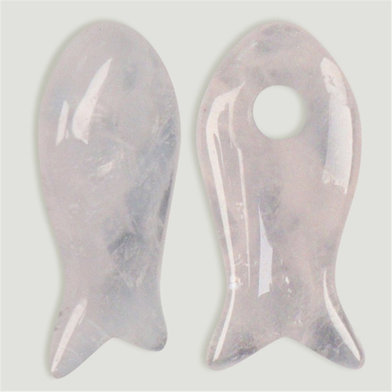 Flatfish pendant. Rose Quartz. 10 x 21 mm. Flatfish pendant. Rose Quartz. 10 x 21 mm.