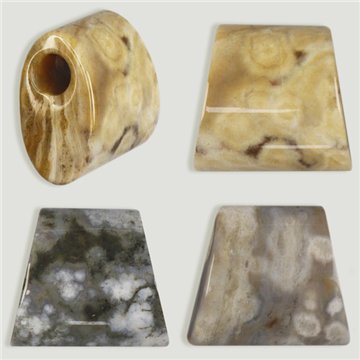 Pendente Triângulo. Jaspe Oceânico 22x21 mm
