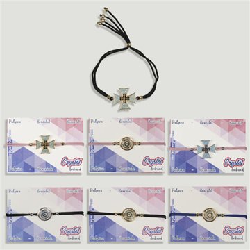 Pulsera cordón símbolos con cristales. Surtidos
