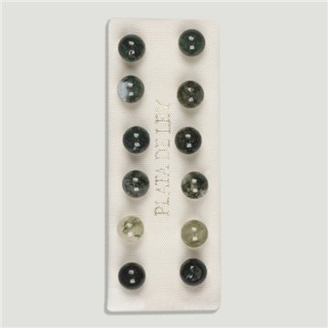 MOSS AGATE. Silver earrings. 6 mm ball