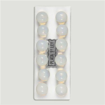 OPALINE. Silver earrings. 8 mm ball