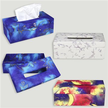 Tissue holder. Assorted colors. 26.5 x 9 x 13 cm