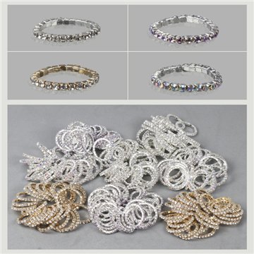Sparkly elastic ring. White