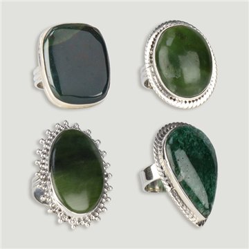Anel de prata aberto NEFRITE JADE. A partir de 7gr. (PREÇO POR GRAMA)