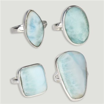 Anillo Plata Cabujón  LARIMAR (PRECIO POR GRAMO)