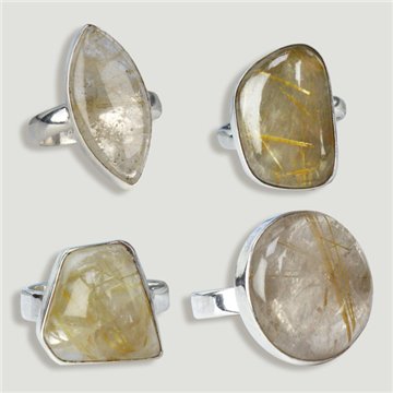 Anel de prata aberto. Rutile Gold. A partir de 6gr. (PREÇO POR GRAMA)