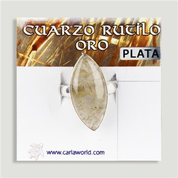 Anillo Plata  ajustable . Rutilo Oro. A partir 6gr. (PRECIO POR GRAMO)