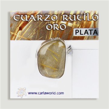 Anillo Plata  ajustable . Rutilo Oro. A partir 6gr. (PRECIO POR GRAMO)