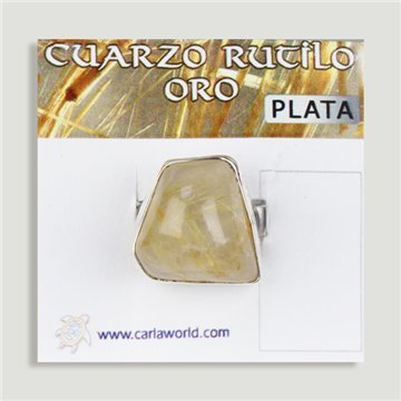 Anillo Plata  ajustable . Rutilo Oro. A partir 6gr. (PRECIO POR GRAMO)