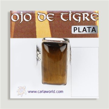 Anel de prata aberto. Olho de Tigre. De 6 a 9gr. (PREÇO POR GRAMA)