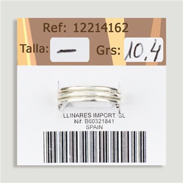 Anillo Plata ajustable . Ojo de Tigre. De 6 a 9gr. (PRECIO POR GRAMO)