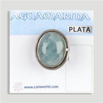 Anillo Plata Ajustable AGUAMARINA (PRECIO POR GRAMO)
