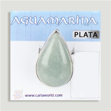 Anillo Plata Ajustable AGUAMARINA (PRECIO POR GRAMO)