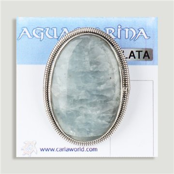 Anillo Plata Ajustable AGUAMARINA (PRECIO POR GRAMO)