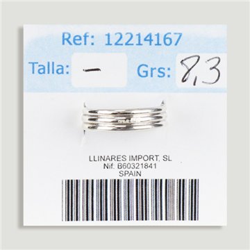 Anillo Plata Ajustable AGUAMARINA (PRECIO POR GRAMO)