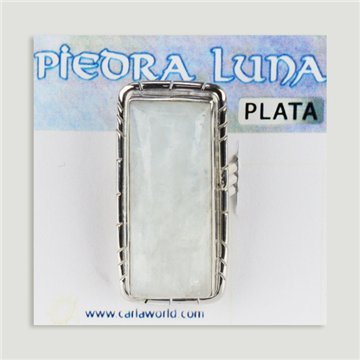 Anillo Plata ajustable . Piedra Luna. De 7 a 10gr. (PRECIO POR GRAMO)