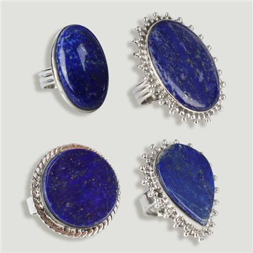 Anillo Plata ajustable . Lapislazuli. De 5,5 a 8gr. (PRECIO POR GRAMO)