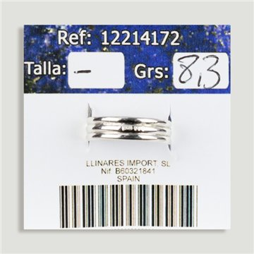 Anillo Plata ajustable . Lapislazuli. De 5,5 a 8gr. (PRECIO POR GRAMO)
