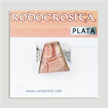 Anillo plata ajustable . Rodocrosita. 5 a 12gr. (PRECIO POR GRAMO)