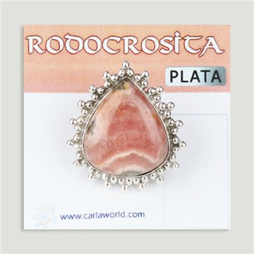 Anillo plata ajustable . Rodocrosita. 5 a 12gr. (PRECIO POR GRAMO)