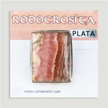 Anillo plata ajustable . Rodocrosita. 5 a 12gr. (PRECIO POR GRAMO)