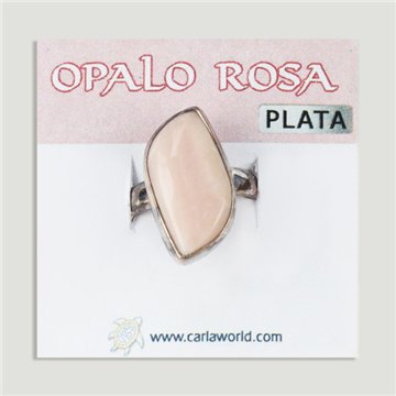 Anillo Plata ajustable . Opalo rosa. De 6 a 9gr. (PRECIO POR GRAMO)