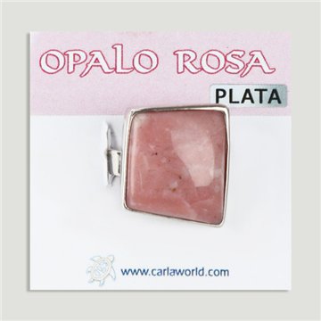 Anillo Plata ajustable . Opalo rosa. De 6 a 9gr. (PRECIO POR GRAMO)