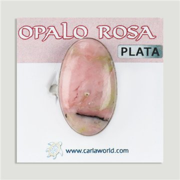 Anillo Plata ajustable . Opalo rosa. De 6 a 9gr. (PRECIO POR GRAMO)
