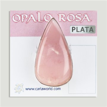Anillo Plata ajustable . Opalo rosa. De 6 a 9gr. (PRECIO POR GRAMO)
