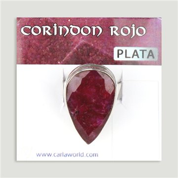 Anillo Plata ajustable . Corindon rojo. Partir 5gr. (PRECIO POR GRAMO)