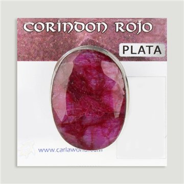 Anillo Plata ajustable . Corindon rojo. Partir 5gr. (PRECIO POR GRAMO)