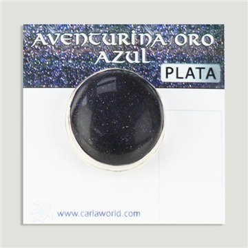 Anillo Plata AVENTURINA ORO AZUL ajustable . A partir 7gr.  (PRECIO POR GRAMO)