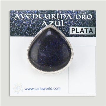 Anillo Plata AVENTURINA ORO AZUL ajustable . A partir 7gr.  (PRECIO POR GRAMO)