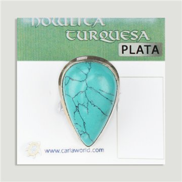 Anillo Plata ajustable . Howlita Turquesa. De 7 a 9gr. (PRECIO POR GRAMO)