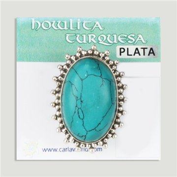 Anillo Plata ajustable . Howlita Turquesa. De 7 a 9gr. (PRECIO POR GRAMO)