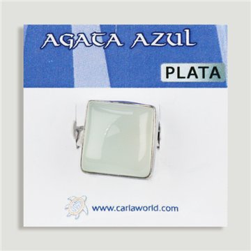 Anillo Plata ÁGATA AZUL ajustable . A partir 6gr.  (PRECIO POR GRAMO)