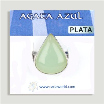 Anillo Plata ÁGATA AZUL ajustable . A partir 6gr.  (PRECIO POR GRAMO)