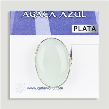 Anillo Plata ÁGATA AZUL ajustable . A partir 6gr.  (PRECIO POR GRAMO)